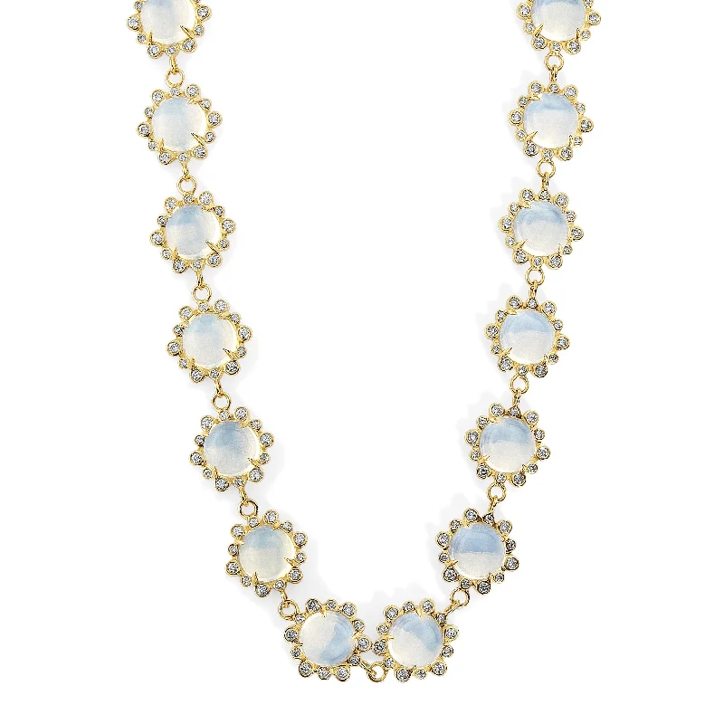 women long necklaces -Diamond Moon Necklace