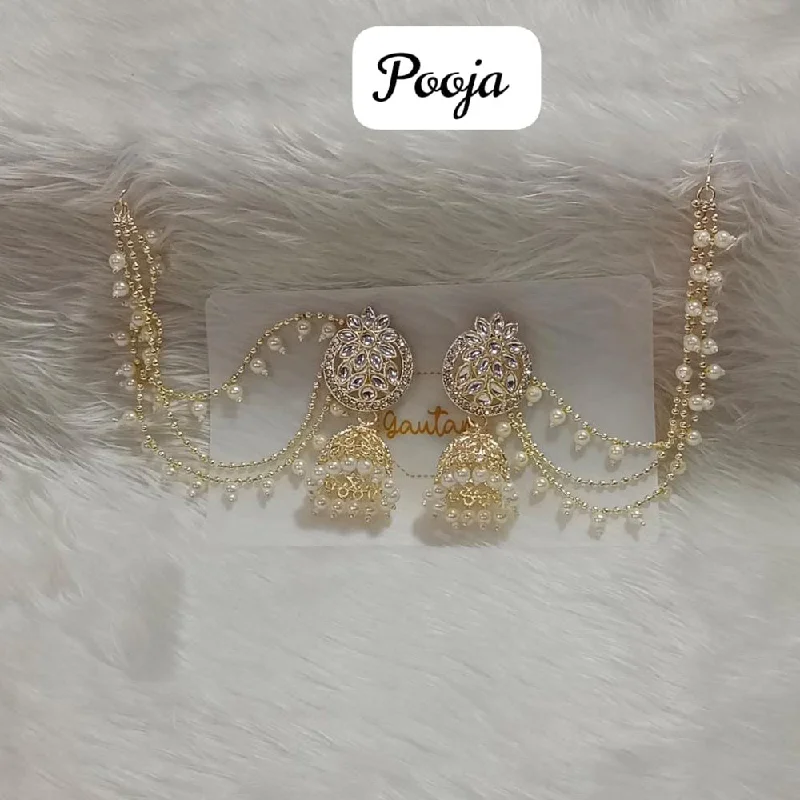 women star earrings -Pooja Bangles Gold Plated Kanchain Earrings