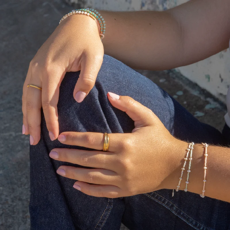 women pearl bangles -Petite Pearls Adjustable Bracelet