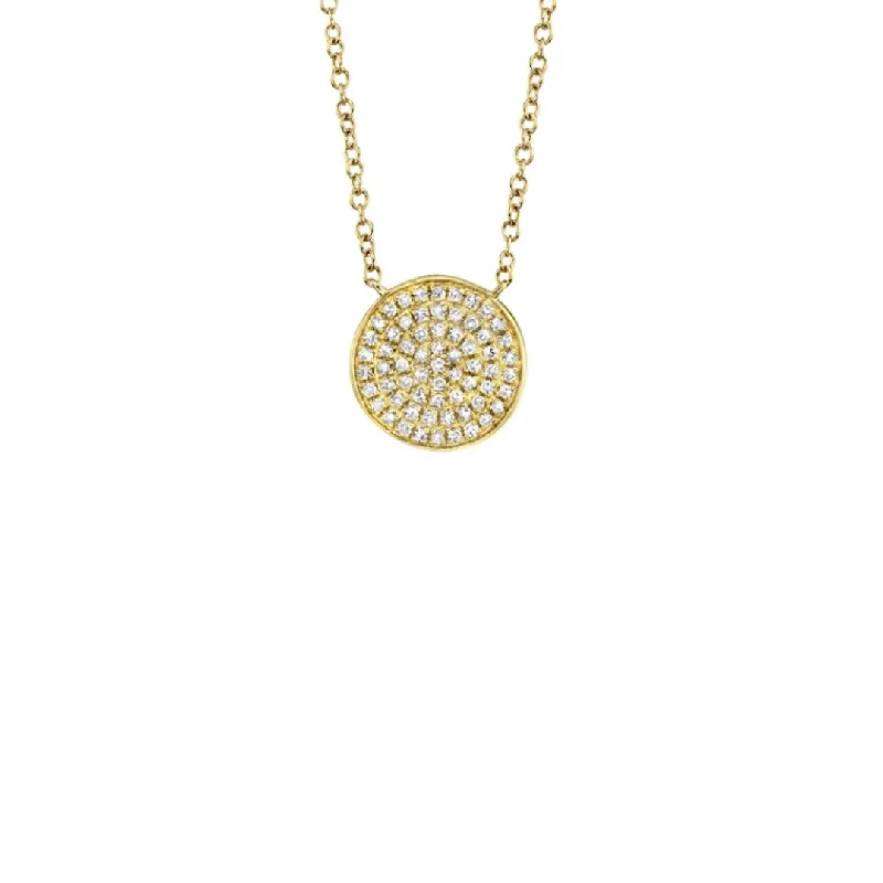 women long pendant necklaces -Shy Creation Pave Diamond Circle Necklace