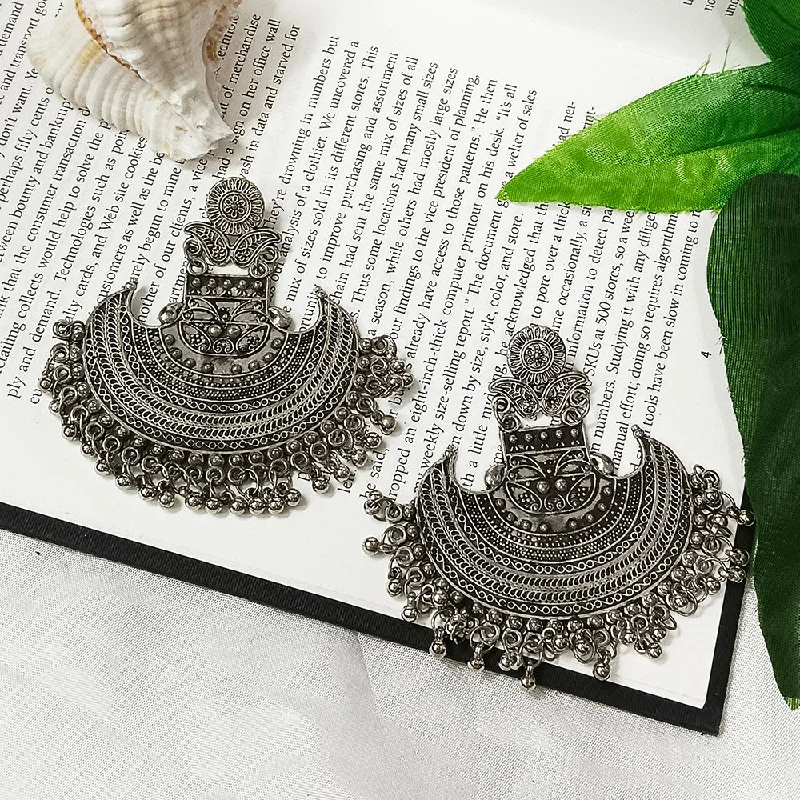 women stud earrings -Bhavi Jewels Oxidised Plated Dangler Earrings