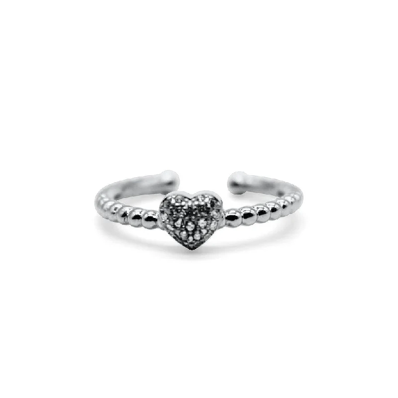 women cocktail rings -Stia : Pavé Heart Droplet Ring