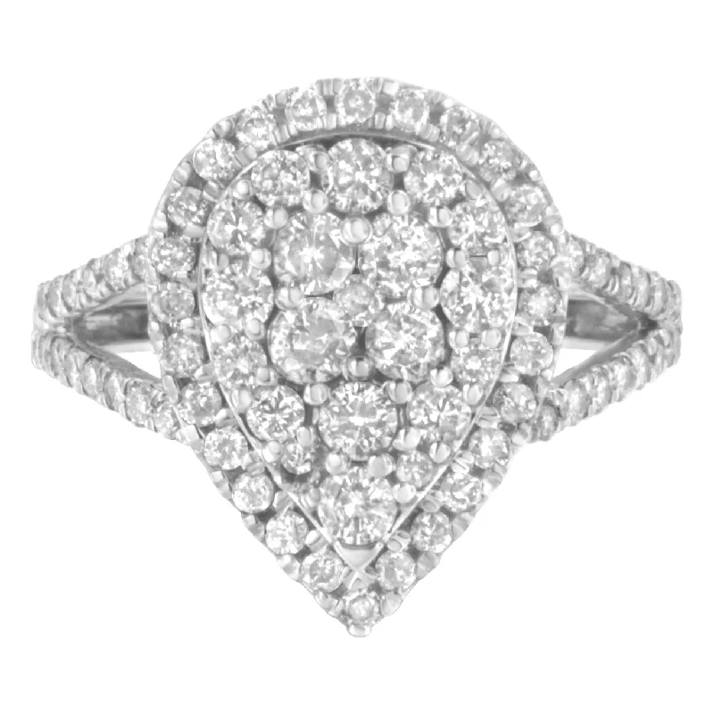 women affordable diamond engagement rings -.925 Sterling Silver Diamond Cluster Ring