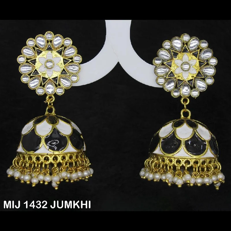 women silver hoop earrings -Mahavir Gold Plated Designer Jhumki Earrings - MIJ 1432 JUMKHI