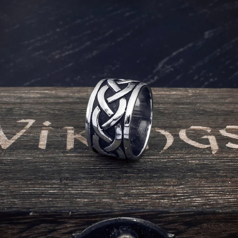 women men’s wedding rings -Endless Celtic Knot Band - Stainless Steel