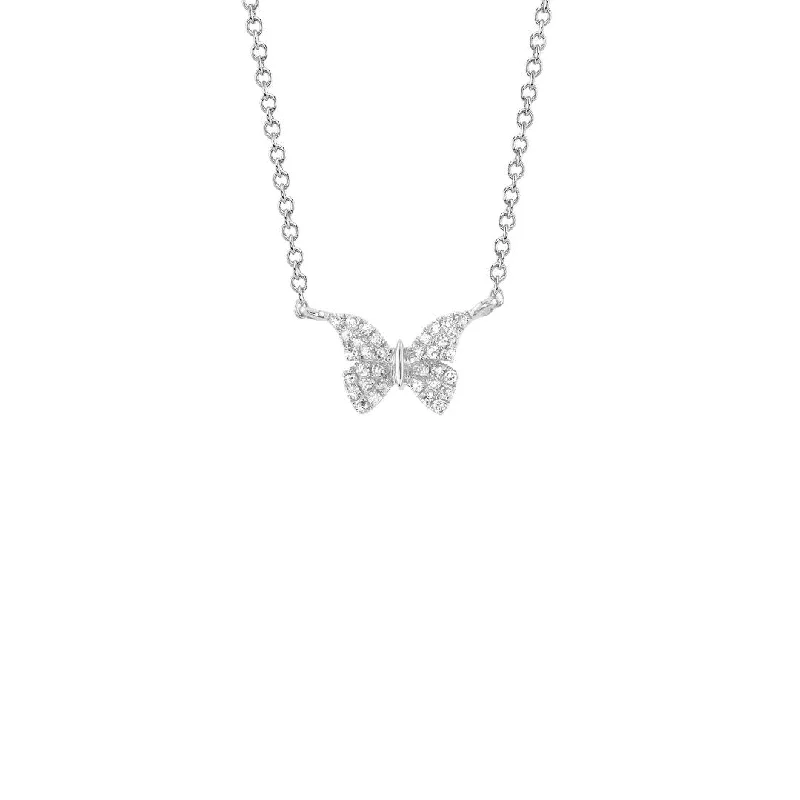 women minimalist gold necklaces -Shy Creation Diamond Butterfly Necklace