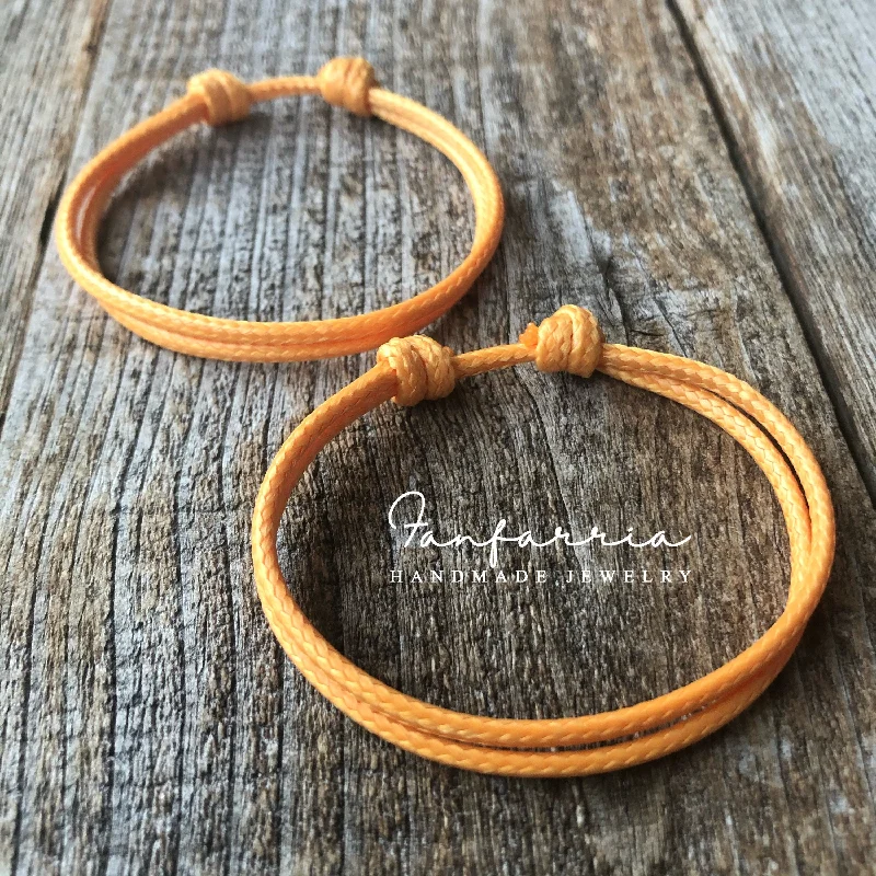 women engraved bangle bracelets -Collins Orange Minimalist Couple Bracelets, Waterproof