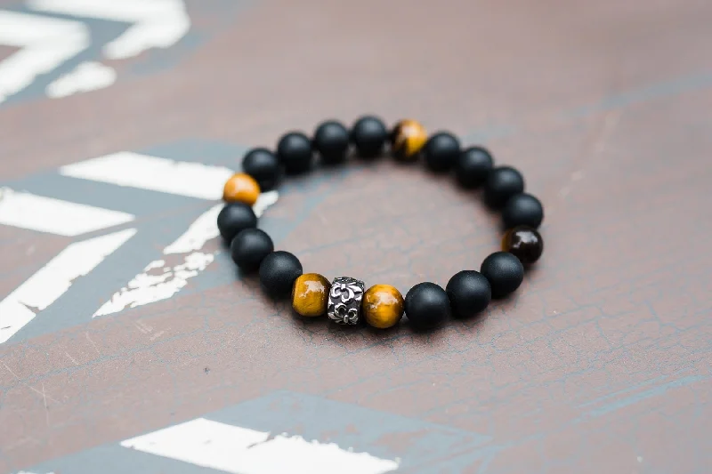 women anniversary bracelets -Tiger Eye Onyx Bracelet