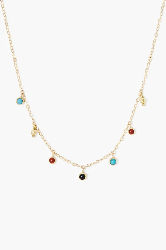 women chunky necklaces -Delilah Charm Necklace Multi Mix