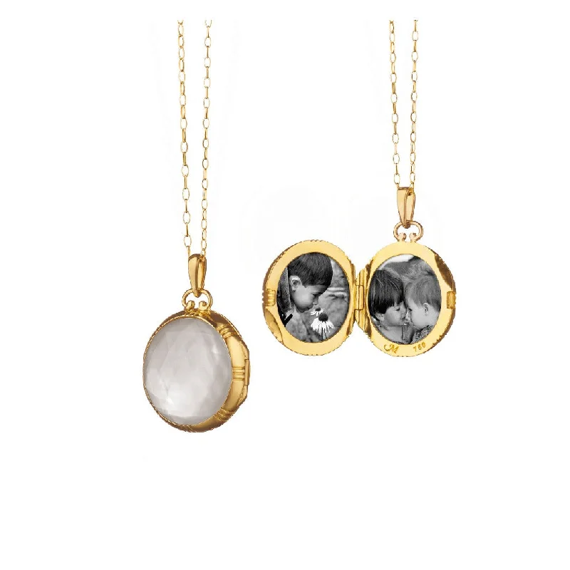 women twisted chain necklaces -Monica Rich Kosann Petite Mother of Pearl Gold Locket Necklace