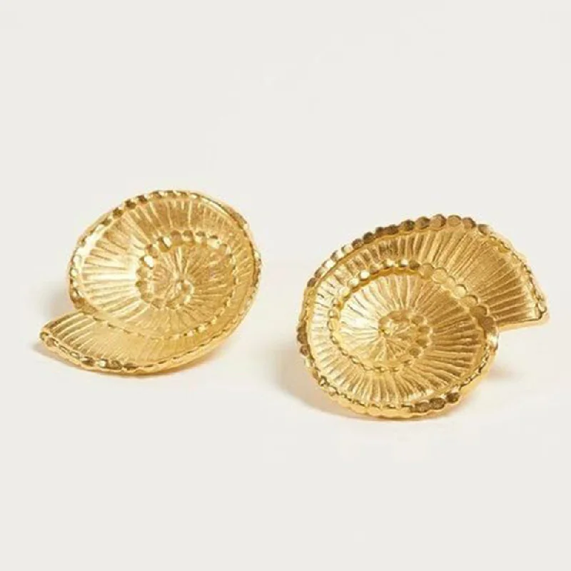 women oversized earrings -Manath Jewels Gold Plated Matte Finish Korean Style Stud Earrings