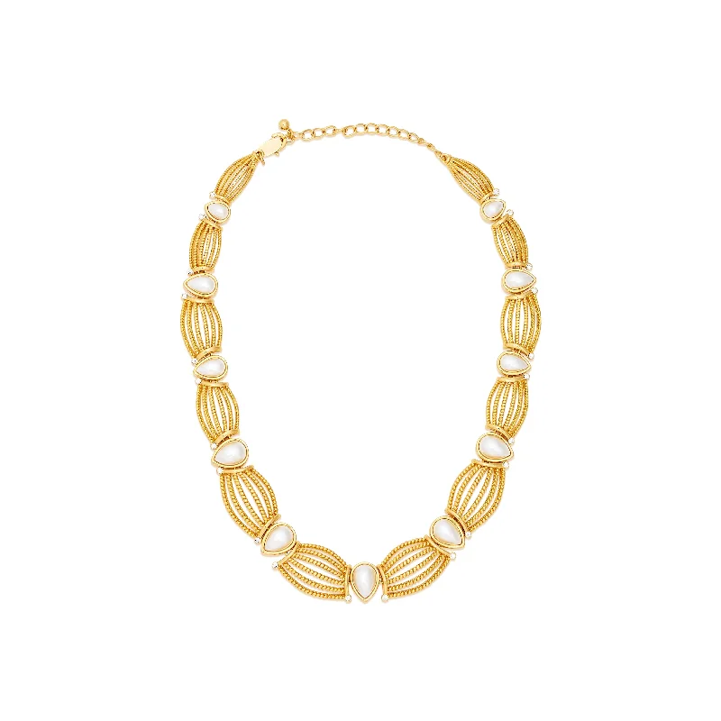 women luxury silver necklaces -Teardrop Pearl & Gold Necklace