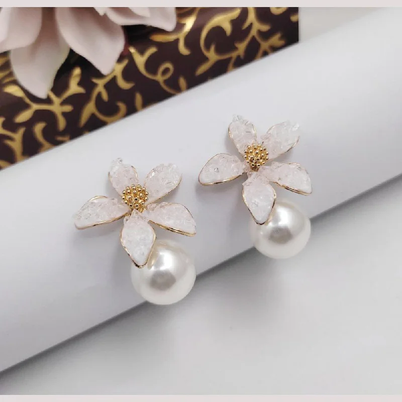 women dangle earrings -Aamrapali Gold Plated  Pearl Earrings