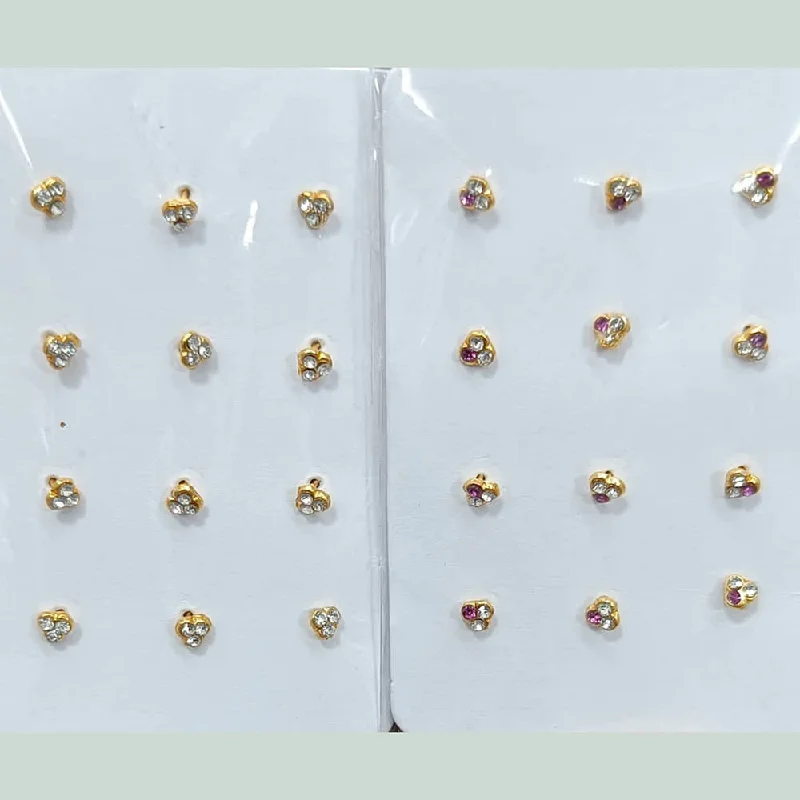 women geometric stud earrings -Manisha Jewellery Gold Plated Austrian Stone Studs