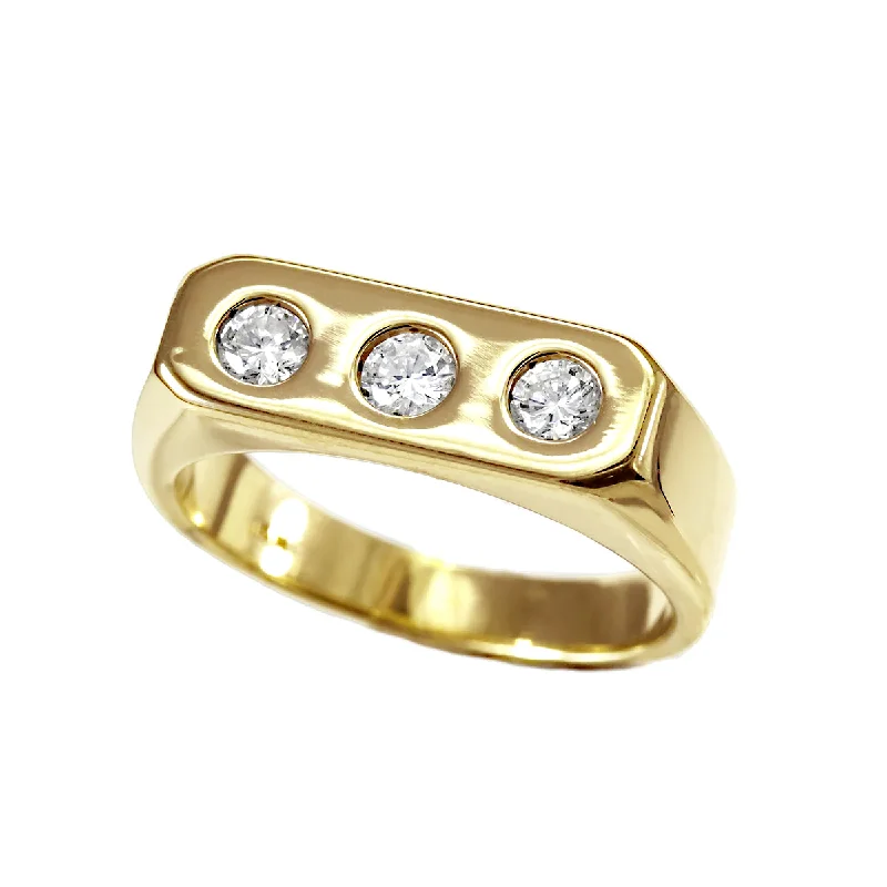 women statement rings -14k Yellow Gold Men's Diamond Ring