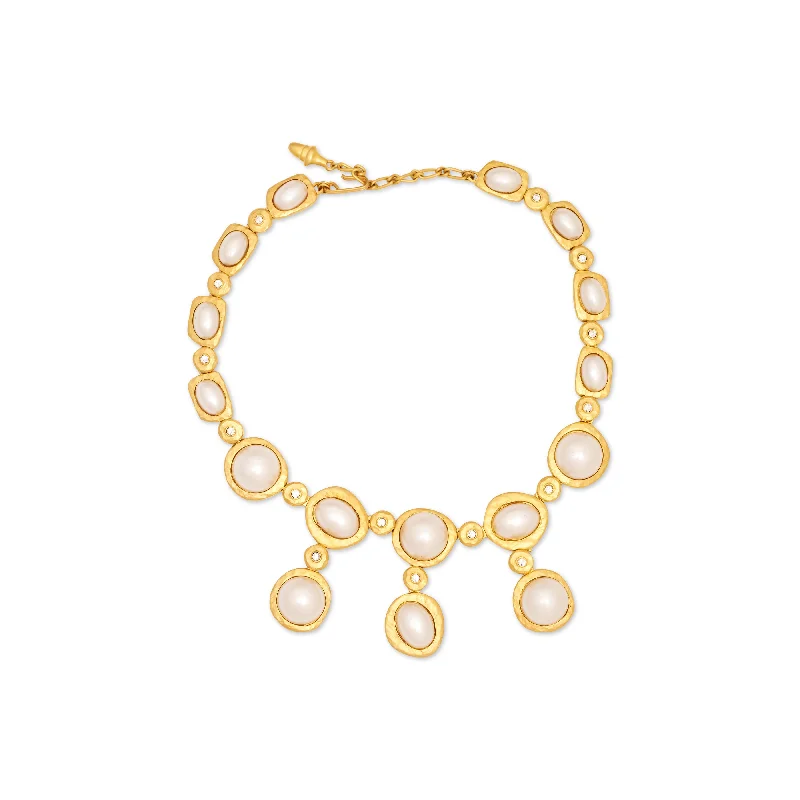 women statement gold necklaces -Pearl Statement Necklace