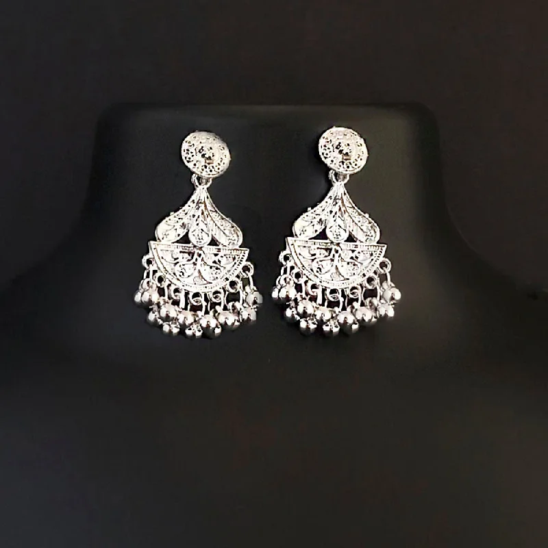 women floral earrings -Shubh Arts Oxidised Plated Dangler Earrings