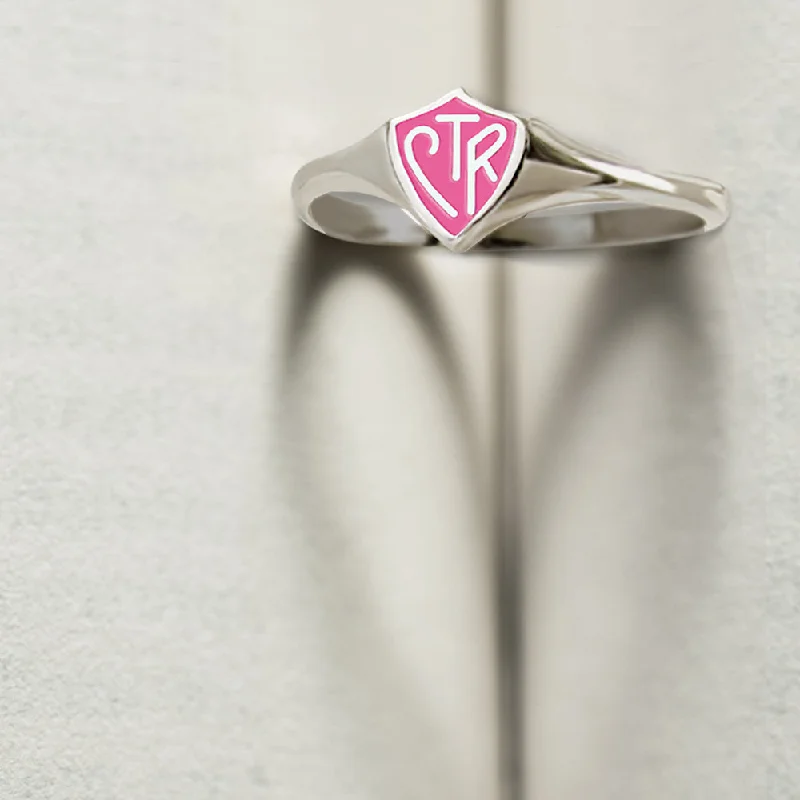 women engraved rings -CTR Classic Mini Pink Ring