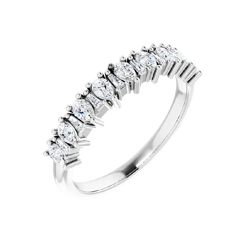 women promise rings -14K White Gold 1/2 CTW Diamond Anniversary Band