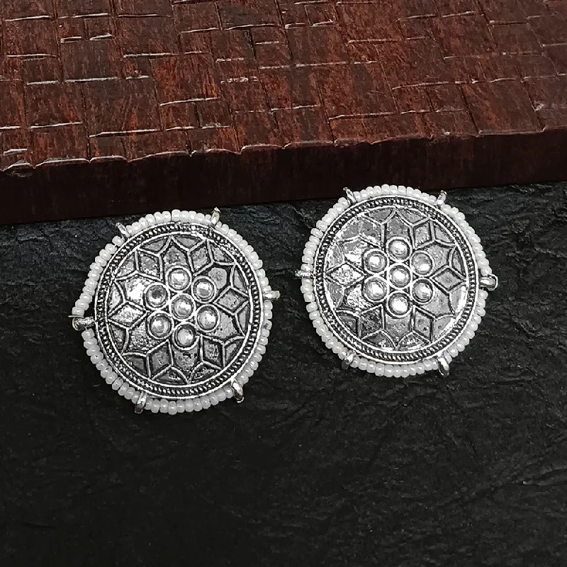 women drop earrings -Bhavi Jewels Oxidised Plated Stud Earrings