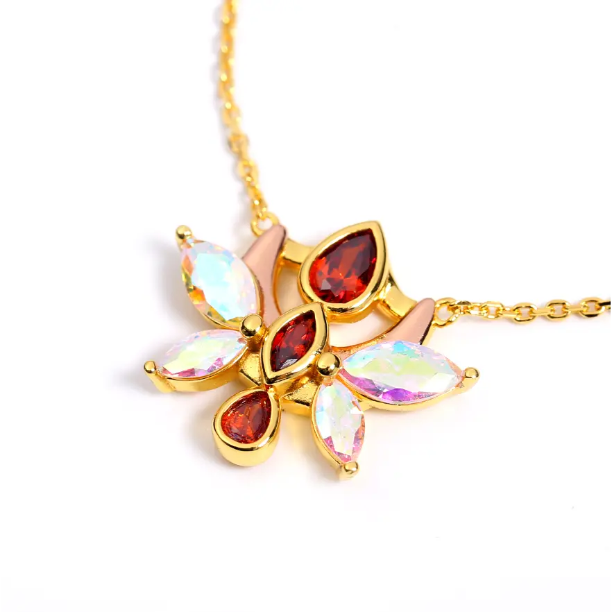 women flower necklaces -The Swan Necklace