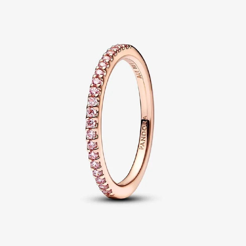 women sterling silver engagement rings -PANDORA : Sparkling Pink Band Ring