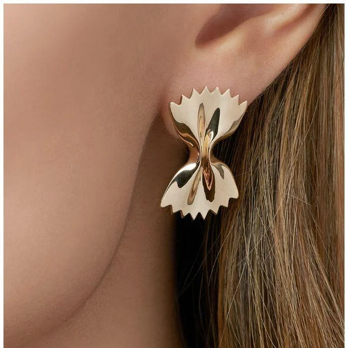 women long chain earrings -Manath Jewels Gold Plated Matte Finish Korean Style Stud Earrings