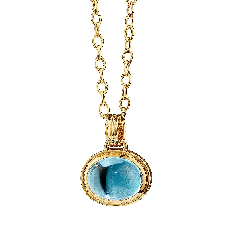 women bridal necklaces -Blue Topaz Candy Necklace