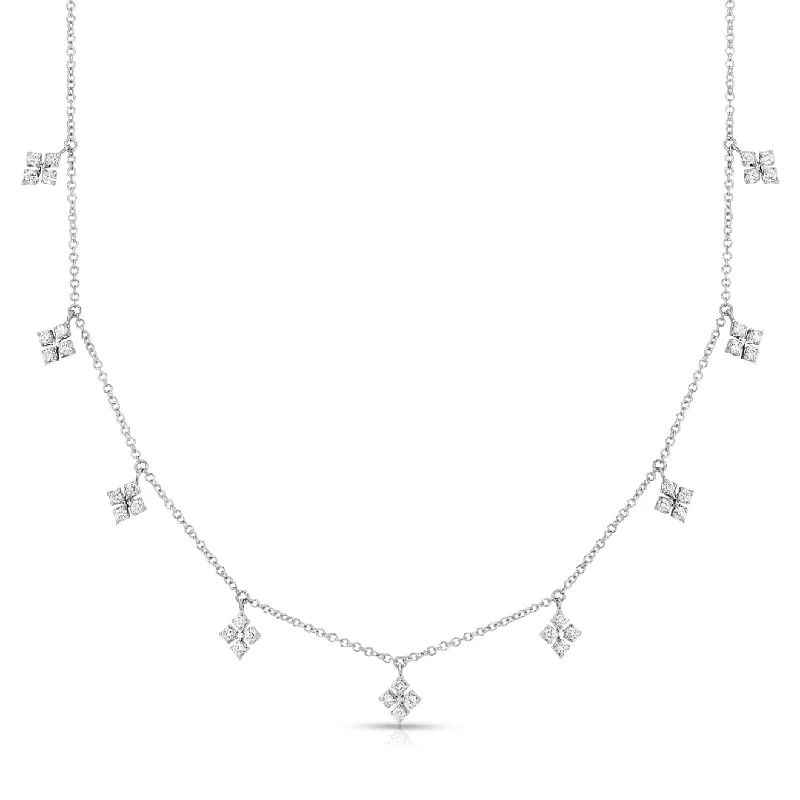 women wedding necklaces -Scott Mikolay Celebration Rhombus Diamond Dangle Necklace - 9 Stations