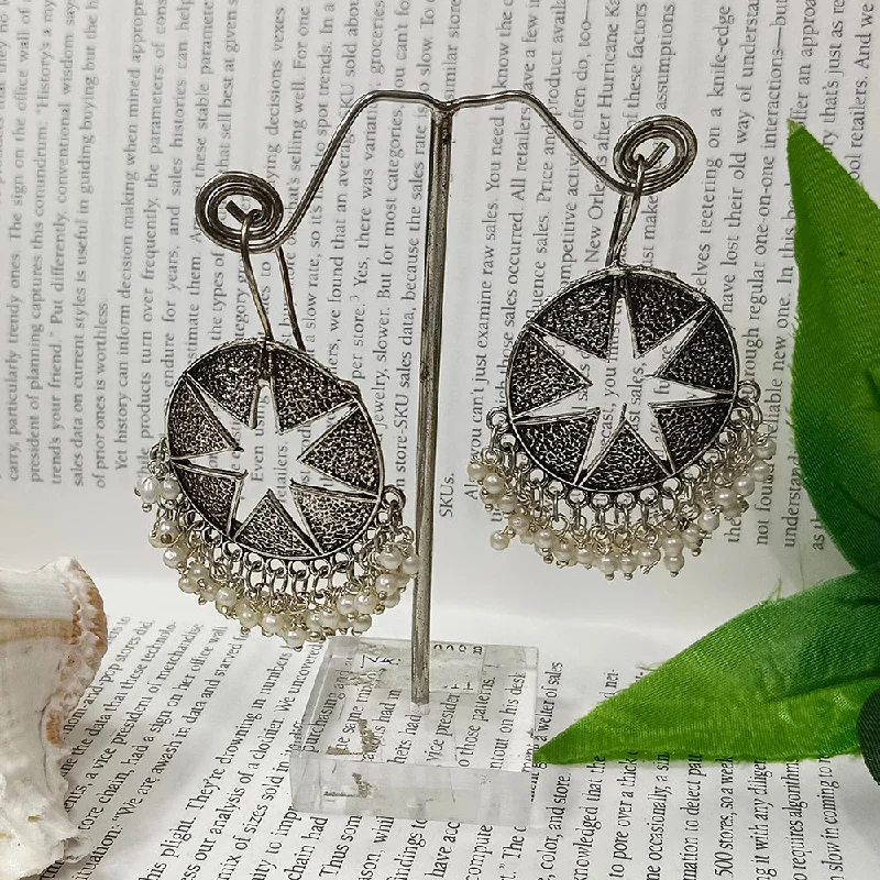 women stylish earrings -Bhavi Jewels Oxidised Plated Dangler Earrings