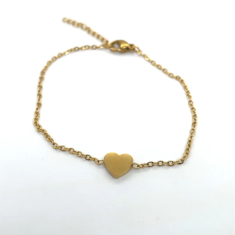 women custom charm bracelets -Gold Plated Heart Bracelet Ref: BR251501G