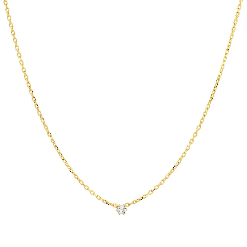 women long pendant necklaces -Single CZ Accent Necklace