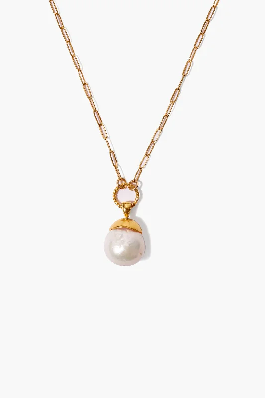 women star pendant necklaces -Gold Dipped Pearl Pendant Necklace