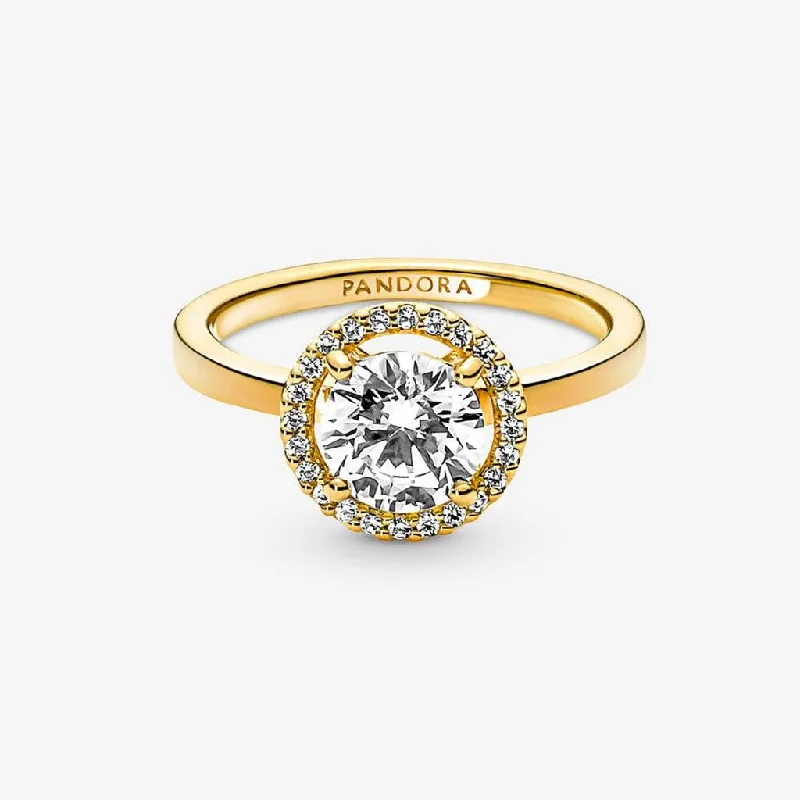 women affordable rings -PANDORA : Sparkling Round Halo Ring