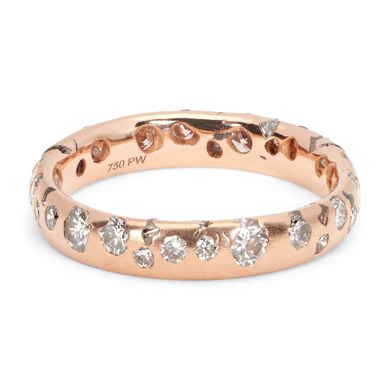 women gold rings -Diamond Confetti Ring in Rose - Made to Order