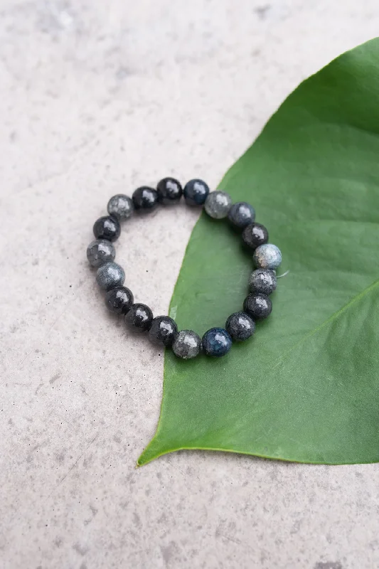 women antique bracelets -Glass Dark Grey Bracelet