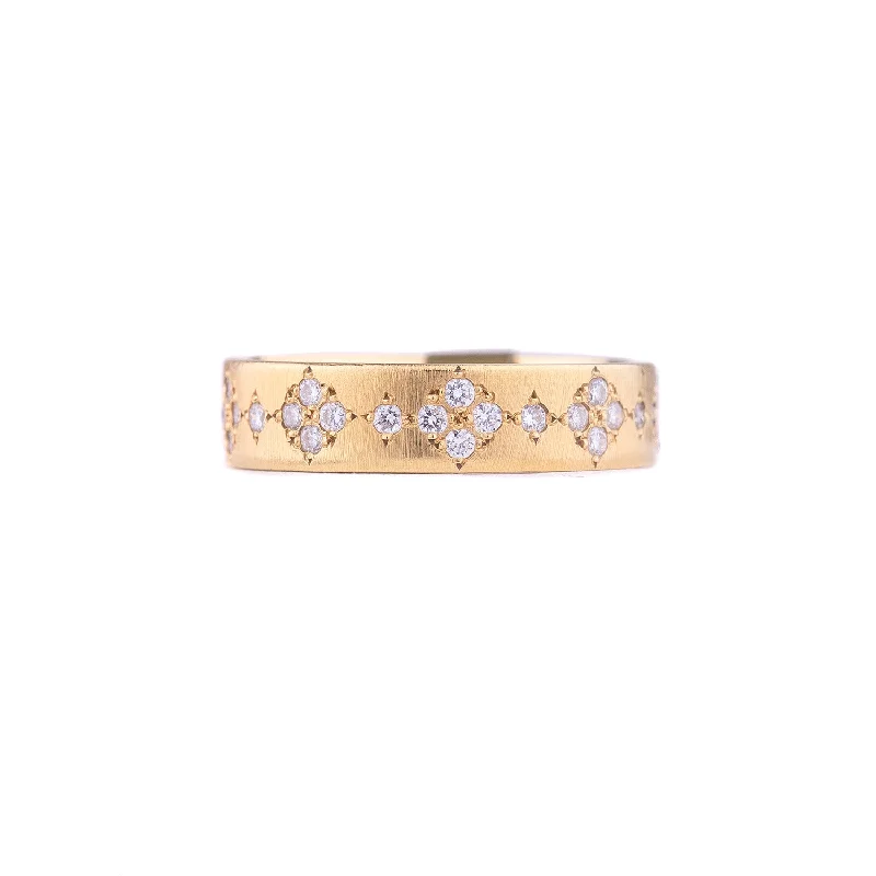 women sapphire and diamond rings -Diamond Memories 18 Kt Gold Band by Adel Chefridi