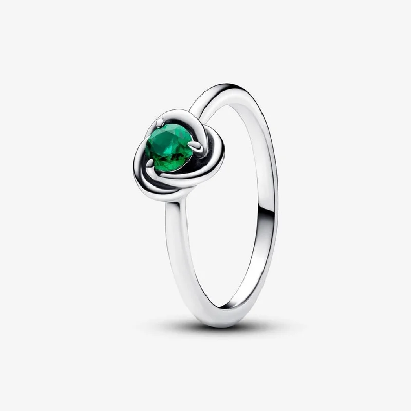 women delicate rings -PANDORA : May Royal Green Eternity Circle Ring - Green