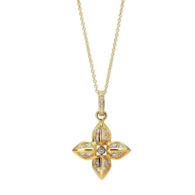 women celestial necklaces -Diamond Flower Necklace