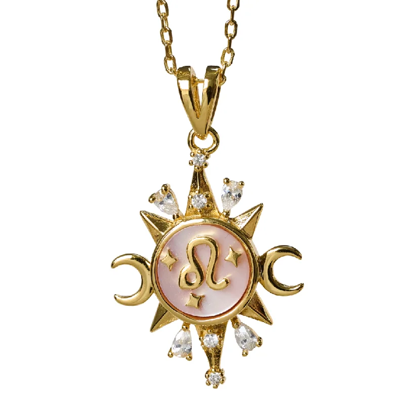 women infinity pendant necklaces -Celestial Horoscope Pendant - Leo