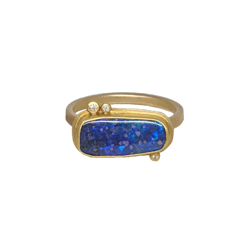 women men’s rings -Boulder Opal Gold Ring by Ananda Khalsa