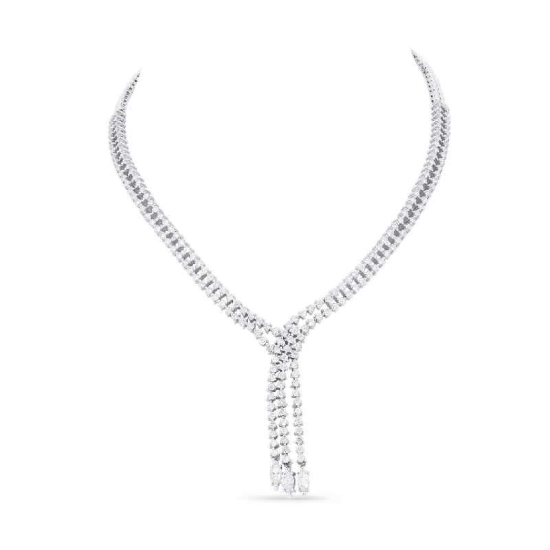 women custom necklaces -Fringe Drop Diamond Necklace