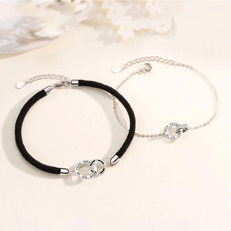 women infinity bracelets -Keep Me in Your Heart Couple Bracelets