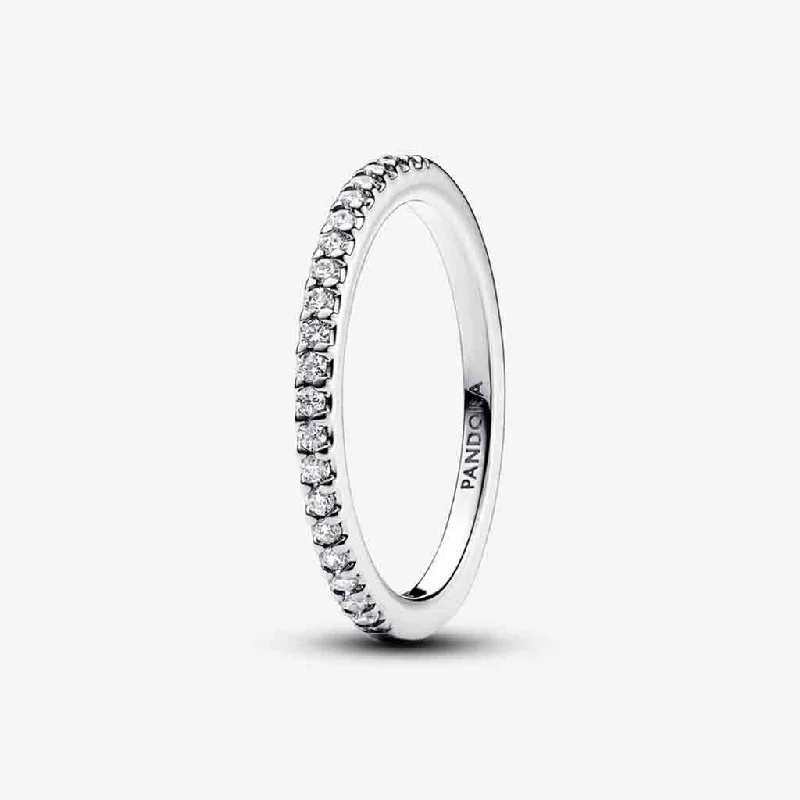 women wide wedding rings -PANDORA : Sparkling Band Ring in Sterling Silver