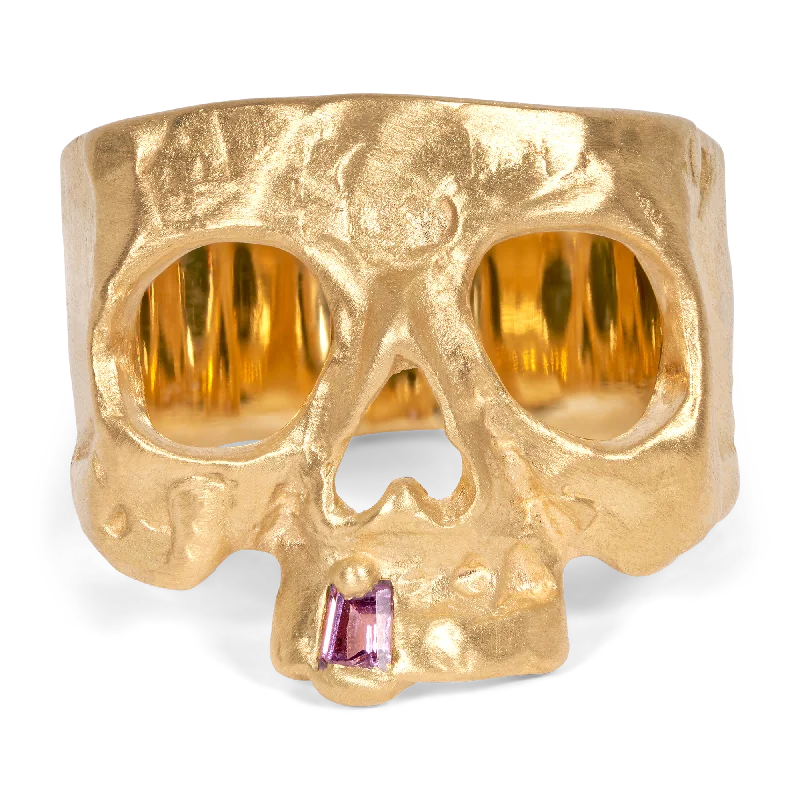 women bold statement rings -Purple Snaggletooth Skull Ring - Made to Order