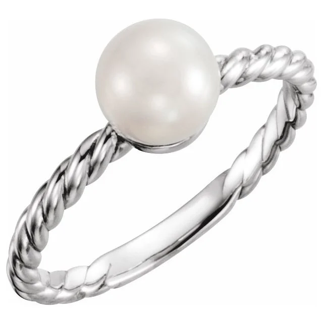 women luxury rings -Sterling Silver Cultured Freshwater Pearl Ring