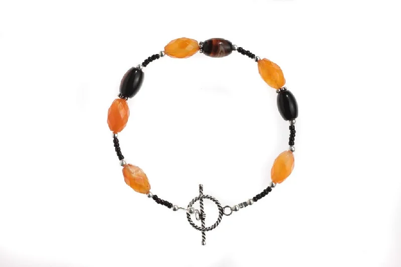 women thin bracelets -Agate & Seed Agate Bracelet