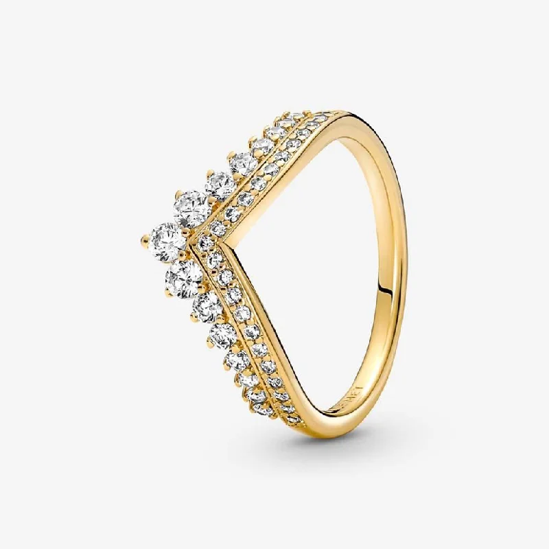 women engagement ring sets -PANDORA : Pandora Timeless Wish Tiara Ring - Gold Plated