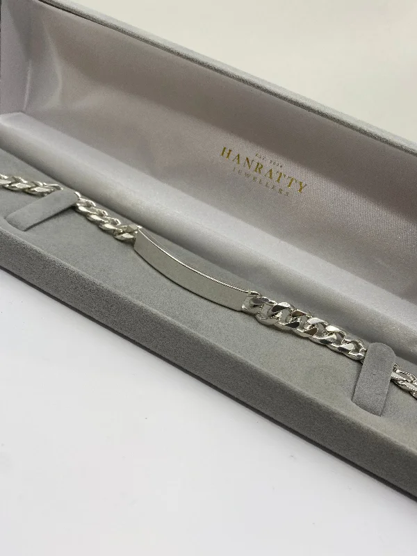 women diamond bracelets -Gents ID Bracelet - Sterling Silver