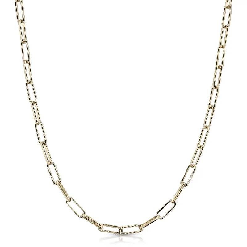 women vintage charm necklaces -Eklexic Elongated Link Chain Necklace in Gold